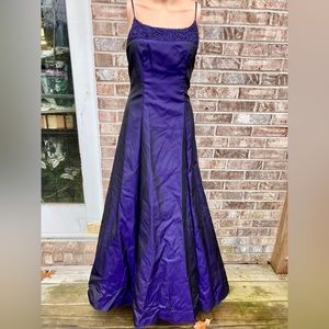 Purple & Black Vintage 90s Goth Ballgown Prom Dress